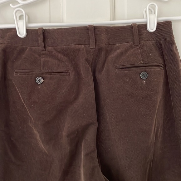 BROOKS BROTHERS corduroy pants size 4 brown flat front lightweight - Picture 4 of 5